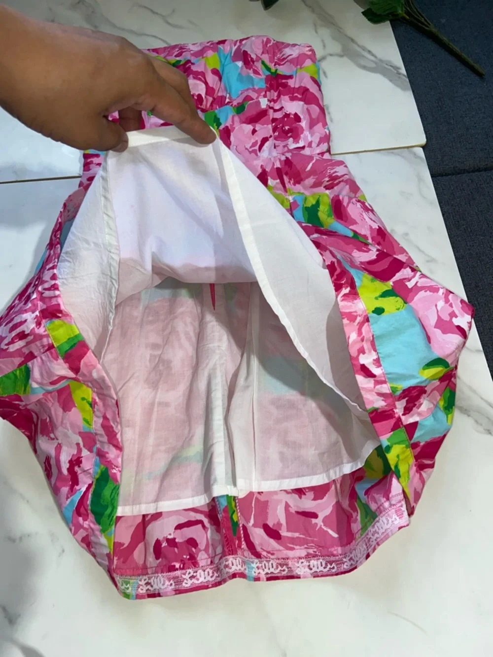 Lilly Pulitzer Blossom Strapless Mini Dress Hottie Pink Size 00 - Picture 7 of 17
